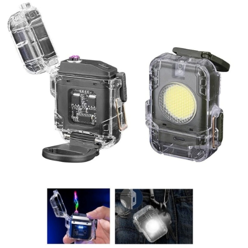 Mini linterna cuadrada con encendedor más estuche