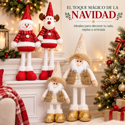 Muñecos patilargas navideños
