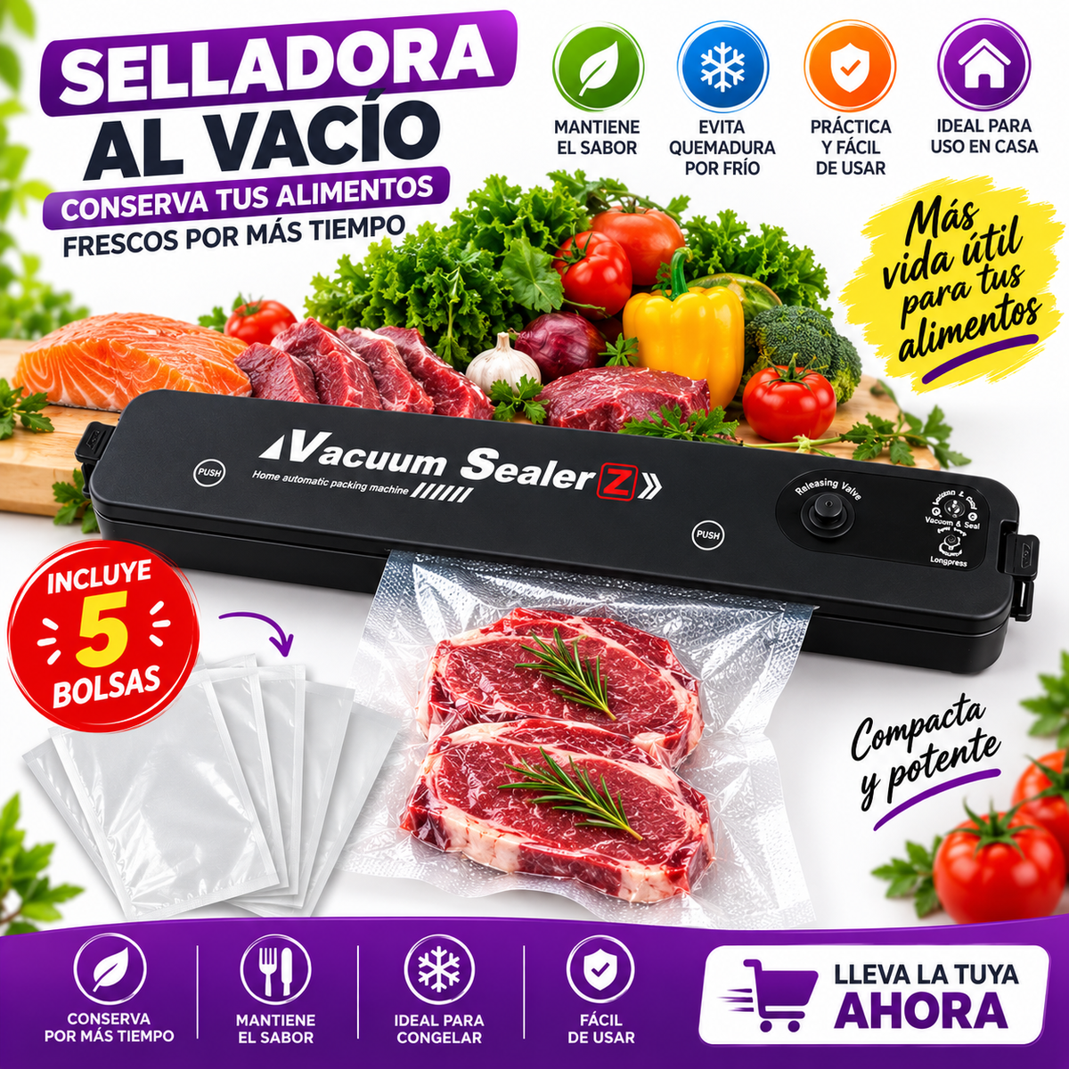 Sellador de bolsas eléctrico