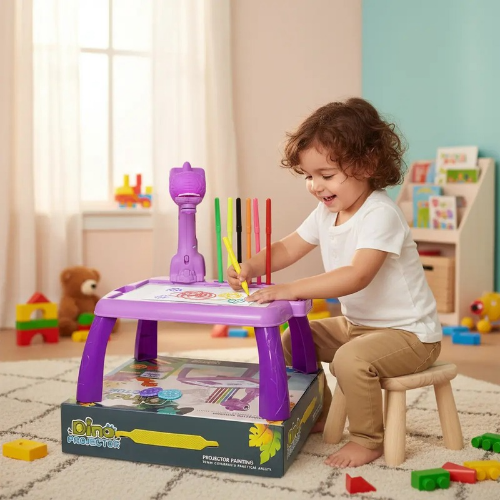 Mesa proyector de dibujo infantil - Diseño Dinosaurio