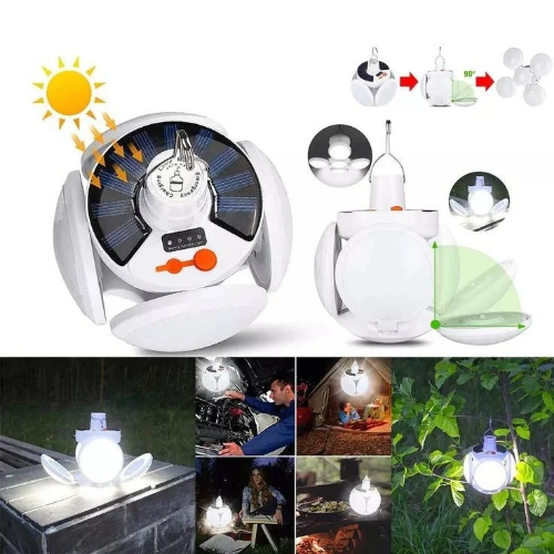 Luz LED solar plegable, carga solar USB