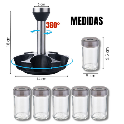 Especiero giratorio de 360°