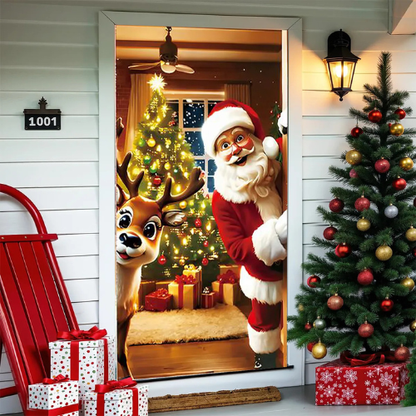 Forro de puerta navideño