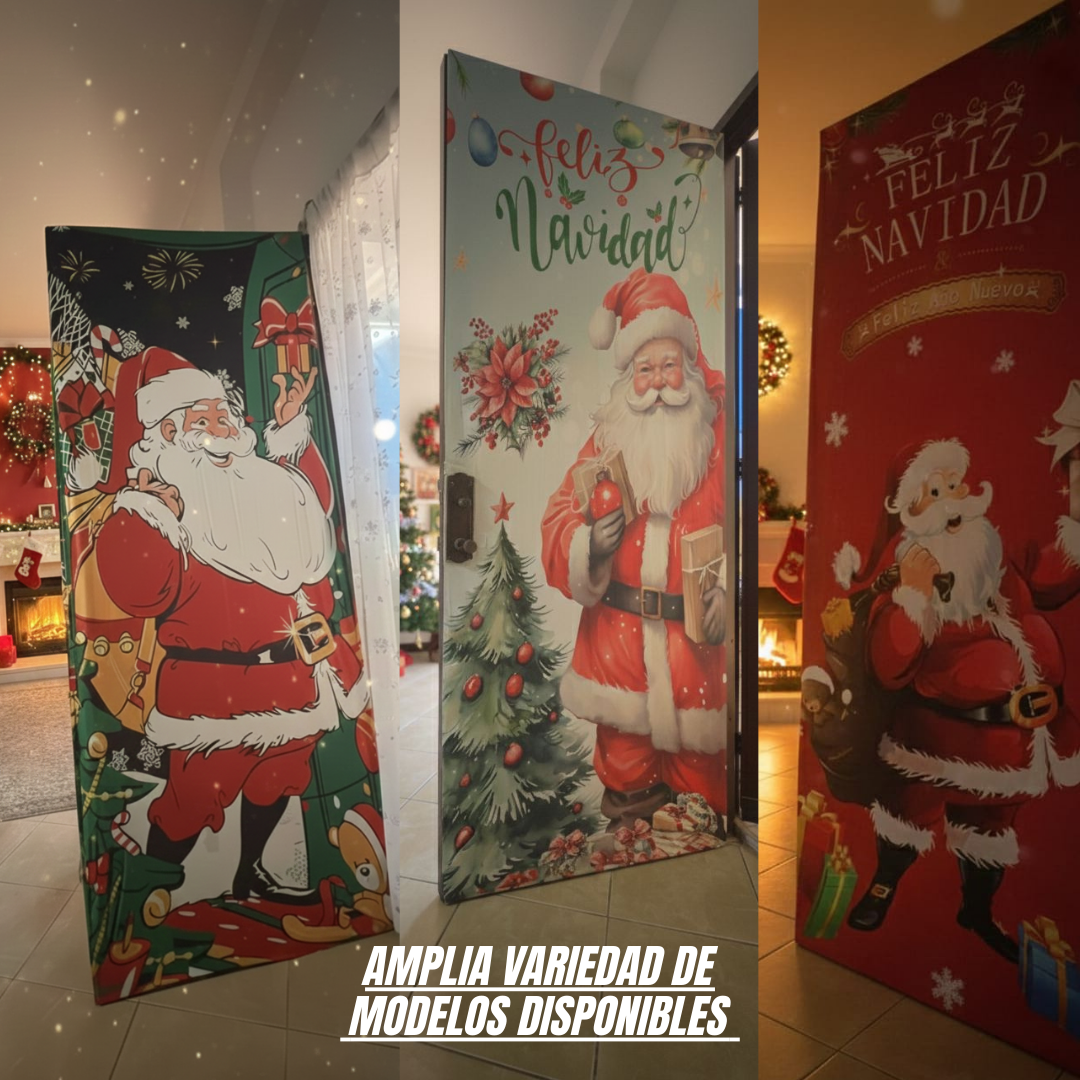 Forro de puerta navideño