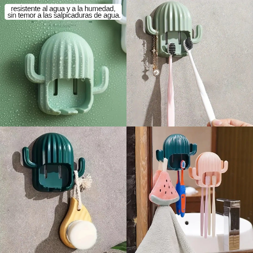 Porta cepillo en forma de cactus