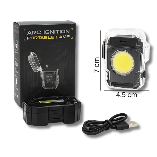 Mini linterna cuadrada con encendedor más estuche