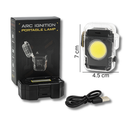 Mini linterna cuadrada con encendedor más estuche