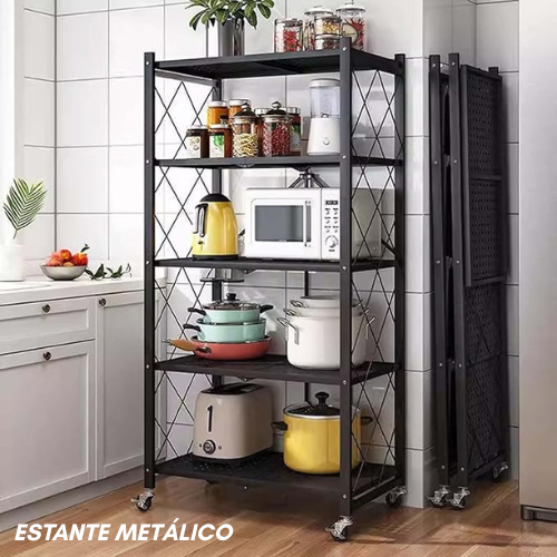 Estante metálico plegable