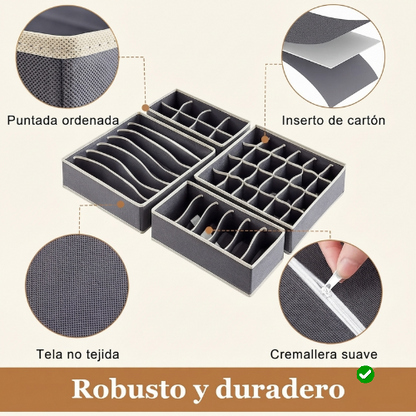 Set de 4 piezas organizador de ropa interior