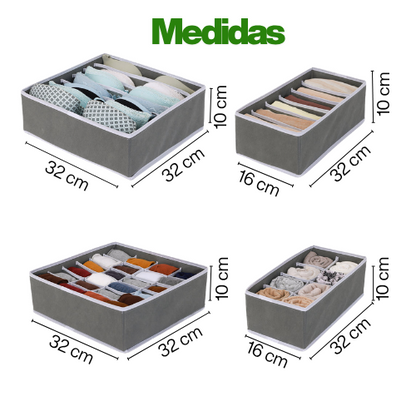 Set de 4 piezas organizador de ropa interior