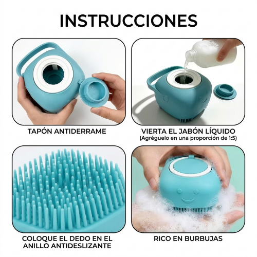 Cepillo de silicón con dispensador