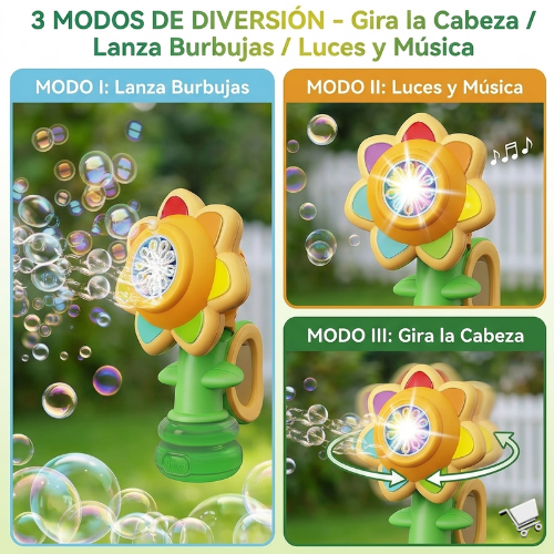 Girasol mágico de burbujas