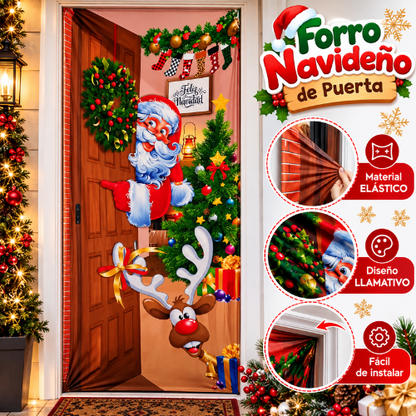 Forro de puerta navideño