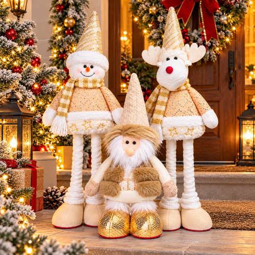 Muñecos patilargas navideños