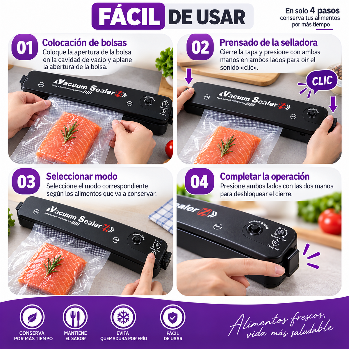 Sellador de bolsas eléctrico