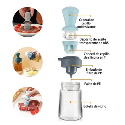 Dispensador de aceite con brocha