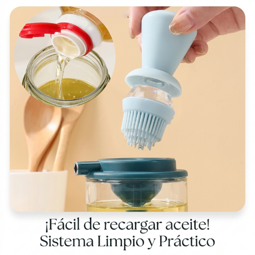 Dispensador de aceite con brocha