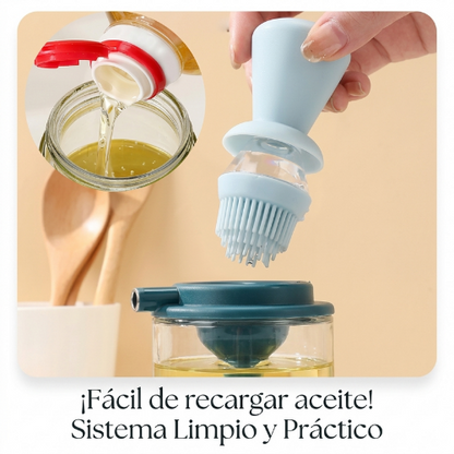 Dispensador de aceite con brocha