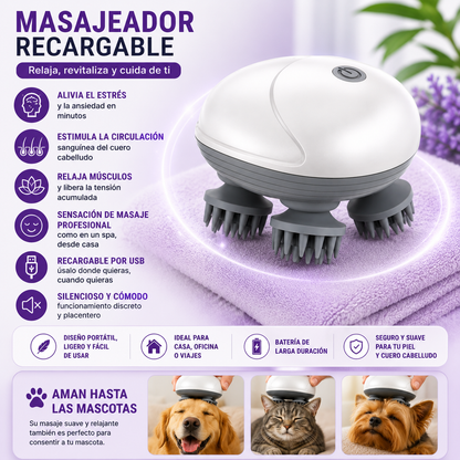 Masajeador de cabeza eléctrico recargable